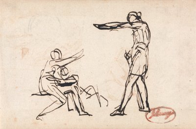 Standing Figure Threatening a Mother and Child by George Romney